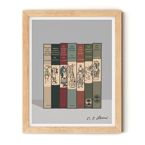 C.S. Lewis Narnia Book Set Art Print: Literary Gift