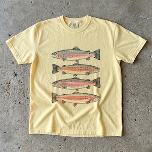 Rainbow Trout Heavy Cotton Tee: Comfort Colors Fishing Outdoorsy Tees