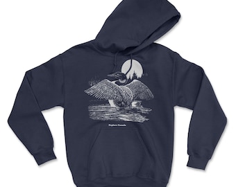 Vintage Loon Graphic Hoodie: Unisex Hoodie