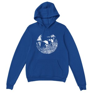 Vintage Loon Pullover Hoodie: Unisex Retro Nature Sweater image 8