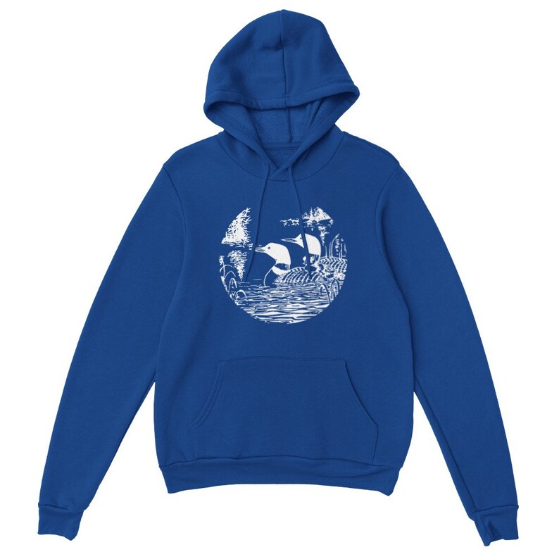 Vintage Loon Pullover Hoodie: Unisex Retro Nature Sweater image 8