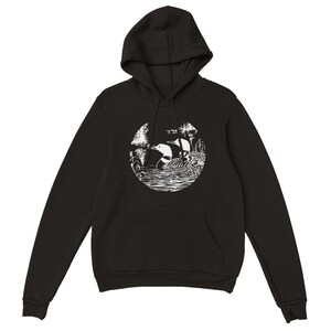 Vintage Loon Pullover Hoodie: Unisex Retro Nature Sweater image 2