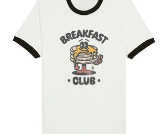 Breakfast Club Pancakes Mascot Unisex Ringer T-shirt