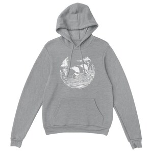Vintage Loon Pullover Hoodie: Unisex Retro Nature Sweater image 5
