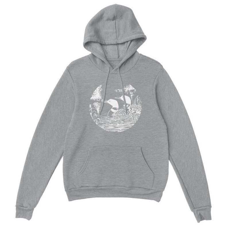 Vintage Loon Pullover Hoodie: Unisex Retro Nature Sweater image 5
