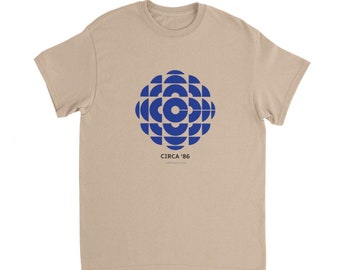 CBC 1986 heavy weight logo t shirt, Vintage CBC Canada Tees , Heavyweight Unisex Crewneck T-shirt