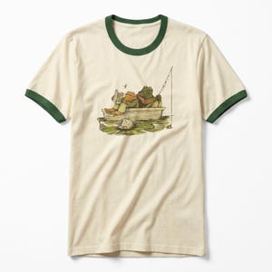 Frog and Toad Ringer Tee: Retro 90s Graphic, Soft Cotton Unisex Fit