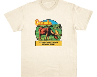 Canada Travel Poster Moose Tshirt