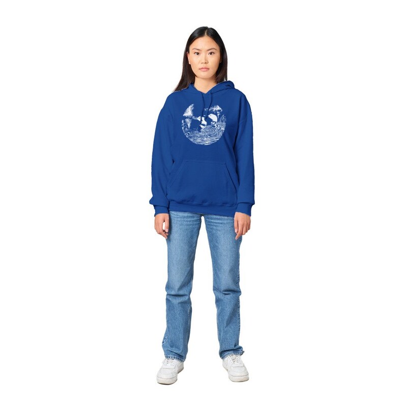 Vintage Loon Pullover Hoodie: Unisex Retro Nature Sweater image 6