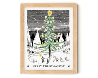 Brighten up your wall with this home decor print from Father Christmas by  literary author J R R Tolkien -, Gifts for Her or Him