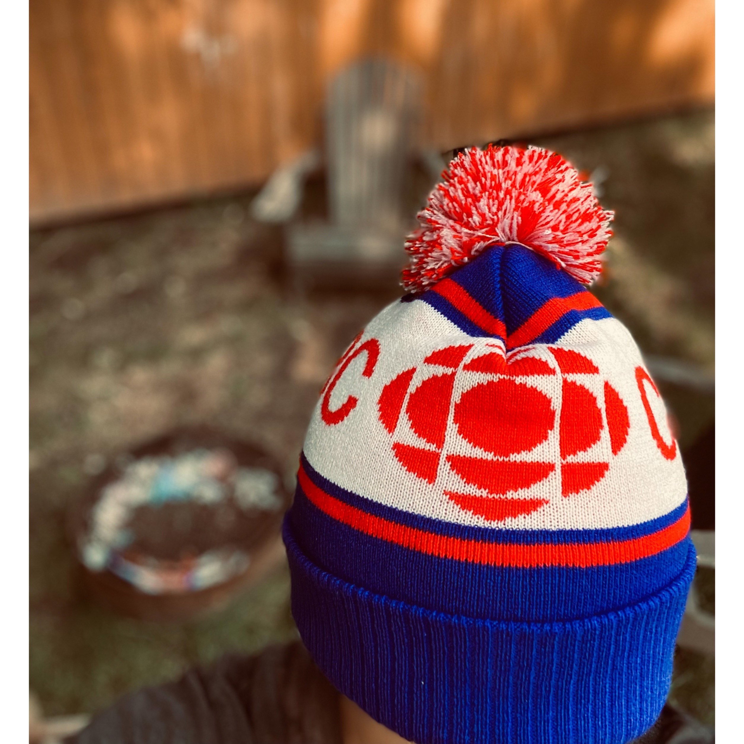 Edición Limitada CBC Canada Toque Blue and Red Beanie CBC Etsy