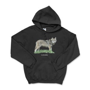 Vintage Style Wolf Hoodie: Nature Lover Unisex Pullover