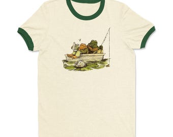 Frog and Toad Ringer Tee: Retro 90s Graphic, Soft Cotton Unisex Fit