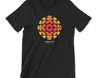 Retro CBC 1974 Logo T-Shirt - Canadian Heritage Design,