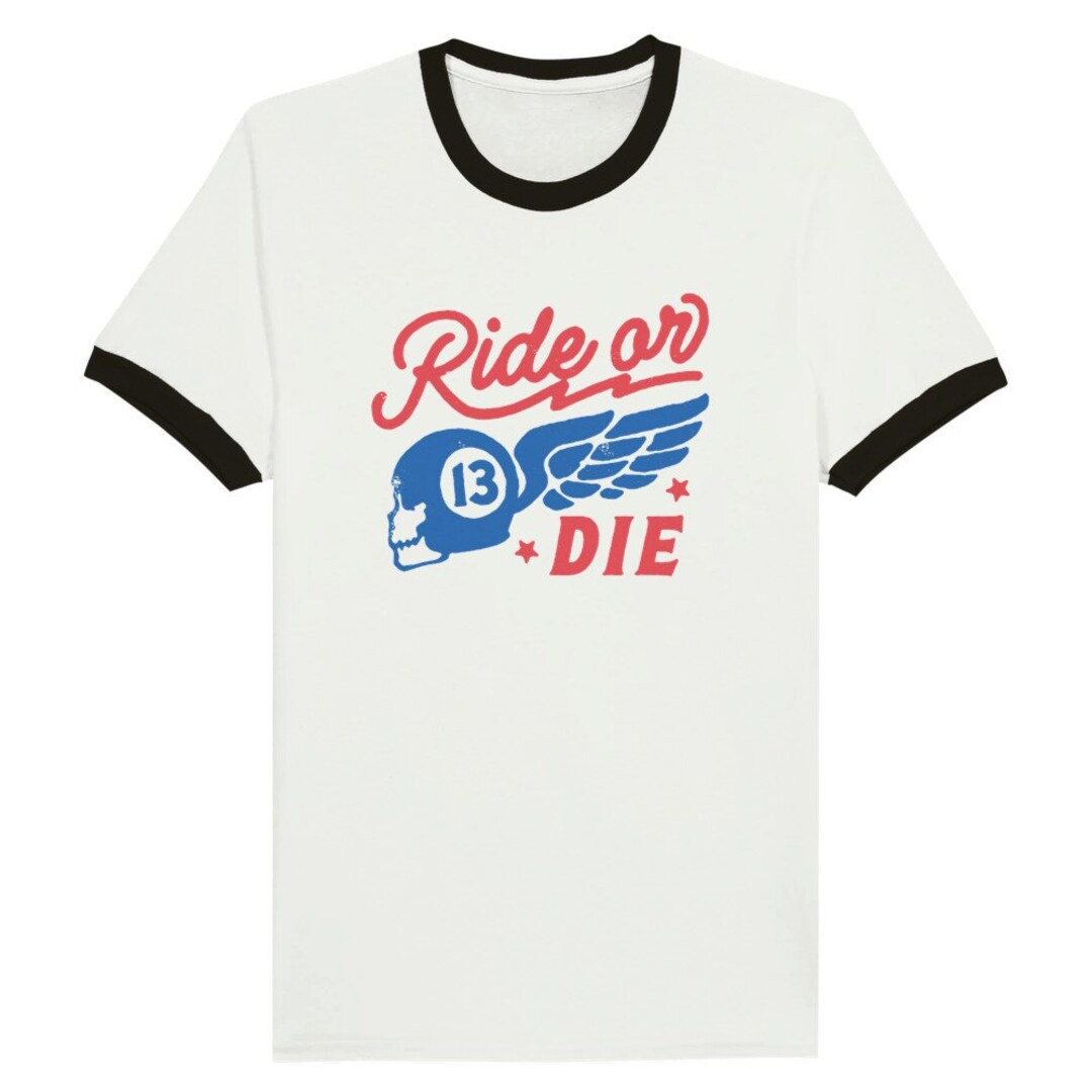 Ride or Die リンガーTシャツ：レトログラフィック ユニセックス