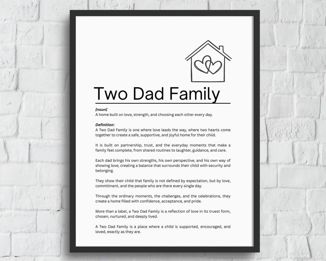 Two Dad Family Definition Print | Modern Inclusive Home Decor (digital ...