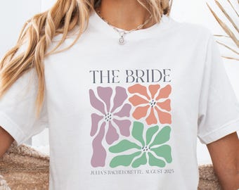 Personalized hen party T-shirts for the bride, crew, team bride, bridesmaids, maid of honor | Boho Flowers | Hen party | Bride to be