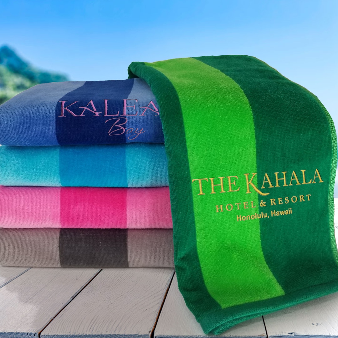 Personalized Beach Towel Design Your 30x60 TWOTONE Cabana Towel, 100