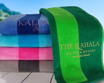 Personalized Beach Towel: Design Your 30x60 TWO-TONE Cabana Towel, 100% Cotton, 11.0 lbs./doz. Choose Color & Embroidery for Ultimate Style!