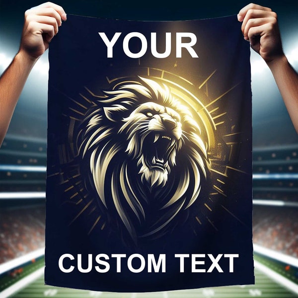 Personalized Spirit Towel, rally towel with custom print, add your team name, Lions towel, football towel, basketball towel, sports towel