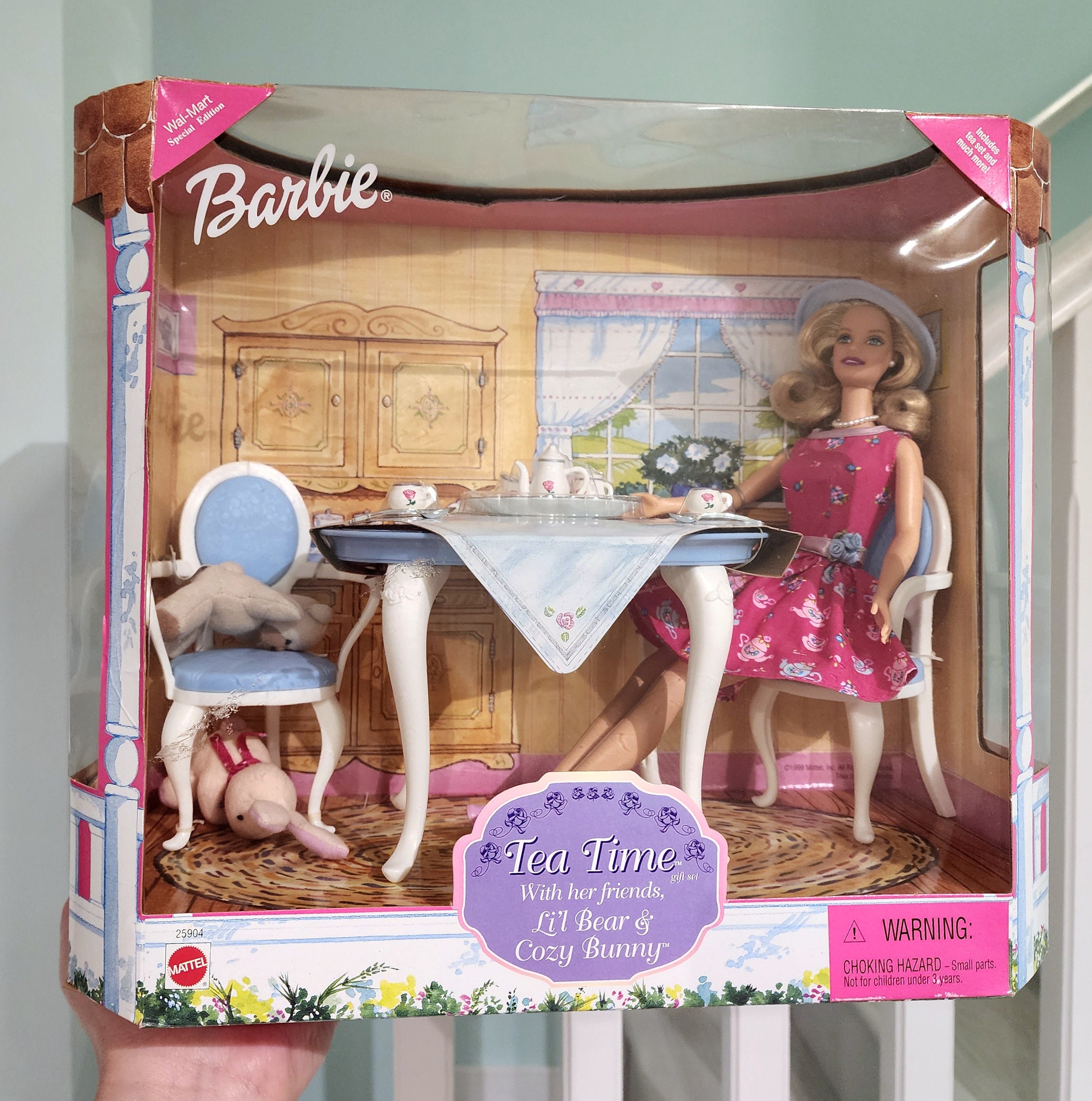 SUPER CUTE Barbie Tea Time With Li l Bear Cozy Bunny 1999 Y Barbie Doll Vintage Barbie Barbie Playset Gift for Her Daughter Sis Etsy