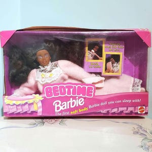 Barbie Bedtime African American 1993 year Soft Body Open Close Eyes Vintage Barbie Doll AA Black Collector Barbie 90s Old Barbie Gift For
