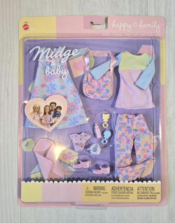 Barbie Happy Family Midge & Baby Fashion Pack 2002 y Midge Baby Vintage  Pregnant Barbie Midge Barbie Doll Gift For Girl Sis Friend Child