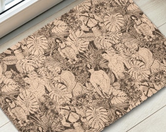 Well...Come Home, THE MEAT RACK Coir Doormats, lgbtq Inspired, Tropical Pride Artwork, Tom Of Finland Style Entrance Rug