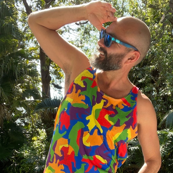 BEARLY CAMOU PRIDEFLAG - Débardeur gay à imprimé camouflage