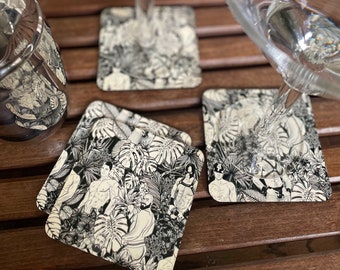 Coasters, THE MEAT RACK Set of 4 Gay Graphic Coasters