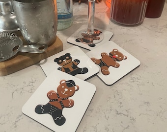 A Nutty Knotty Holiday---- Coasters, GINGERBRED BEARS