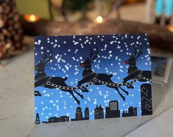 A Nutty Knotty Holiday----Set of 8 Xmas Cards, SILENT NIGHT