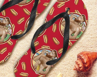 Beach---SAUSAGE FEST Gay Graphic Flip Flops