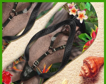 Beach---HOT TROPIC Gay Graphic Flip Flops