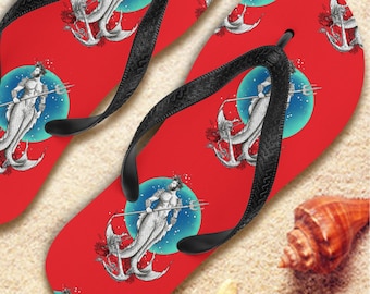 Beach---POSEIDON Gay Graphic Flip Flops