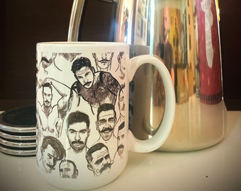 Cups of Joe, MUSTACHIO Gay Graphic Coffee Mug
