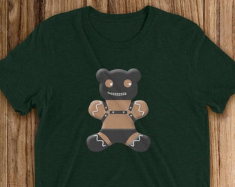 A Nutty Knotty Holiday----Gay Graphic T-shirt, GINGERBRED MASKED BEAR