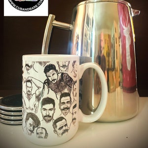 Cups of Joe, MUSTACHIO Gay Grafik-Kaffeetasse, Bären-Kaffeetasse, Leathermen-Kaffeetasse, Gay-Kaffeetasse, LGBTQ Haushaltsware, Für Him-Kaffeetasse
