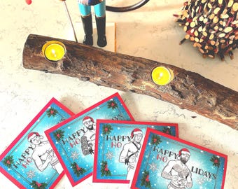 A Nutty Holiday 2025---- HOLIDAY HUNKS Set of 8 Xmas Cards