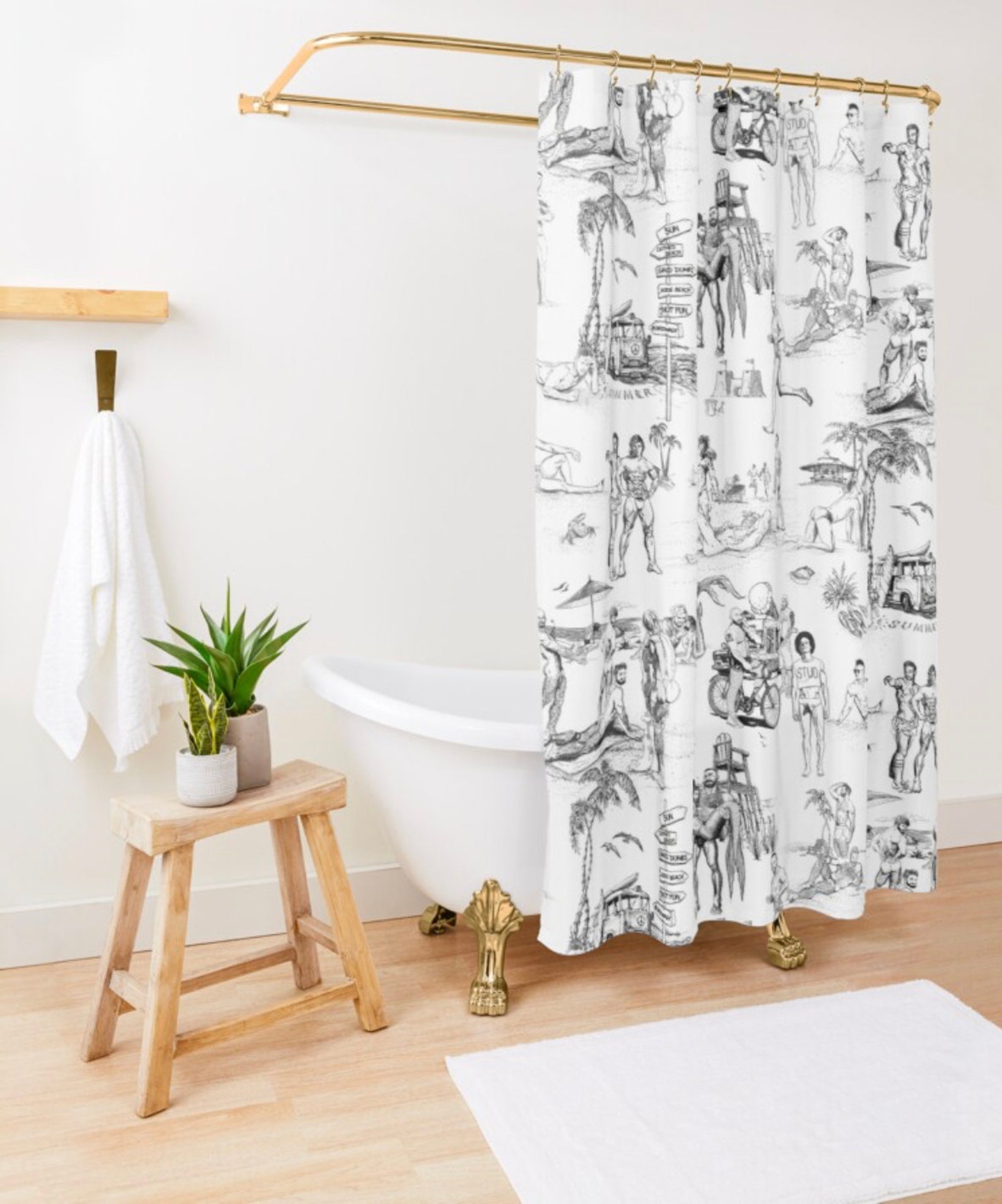 A VERY GAY SUMMER Bathroom Collection Gay Shower Curtain Gay Etsy