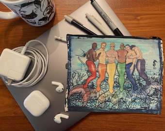Travel, MERMAN PRIDE Zipper Pouches