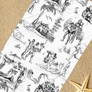 BEACH, Gay Summer Gay Graphic Beach Towel
