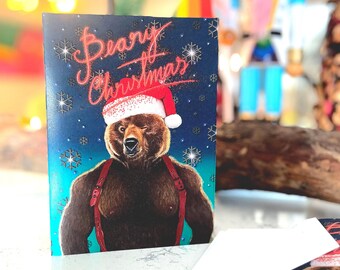 A Nutty Holiday 2025---- ABEARY CHRISTMAS Set of 8 Xmas Cards