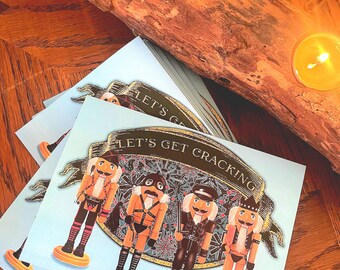 A Nutty Holiday 2025---- LETS GET CRACKIN Set of 8 Xmas Cards