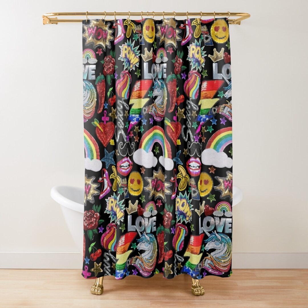 Bed and Bath, GLITTER and BE GAY Shower Curtain, Bathmat, Towel Etsy
