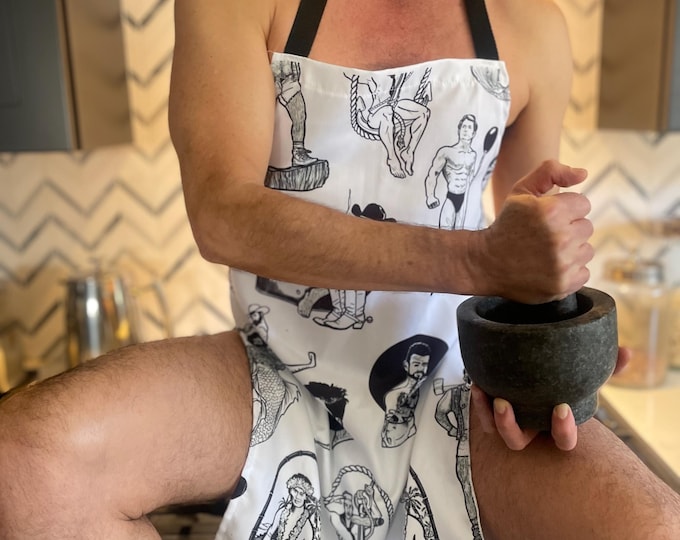 Featured listing image: Gayprons, PIN HIM DOWN Apron