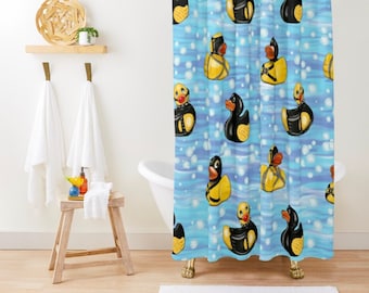 Bed and Bath, NAUGHTY DUCKS Gay Graphic Shower Curtain, Bathmat, Towel