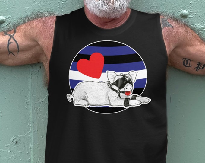 Featured listing image: Pig Play---BALLGAG and FOLSOM Gay Graphic Muscle Tee