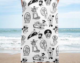 Beach, PIN HIM DOWN Graphic Beach Towel