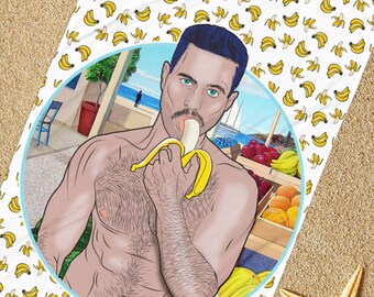 Beach---GO BANANA'S Gay Graphic Beach Towel